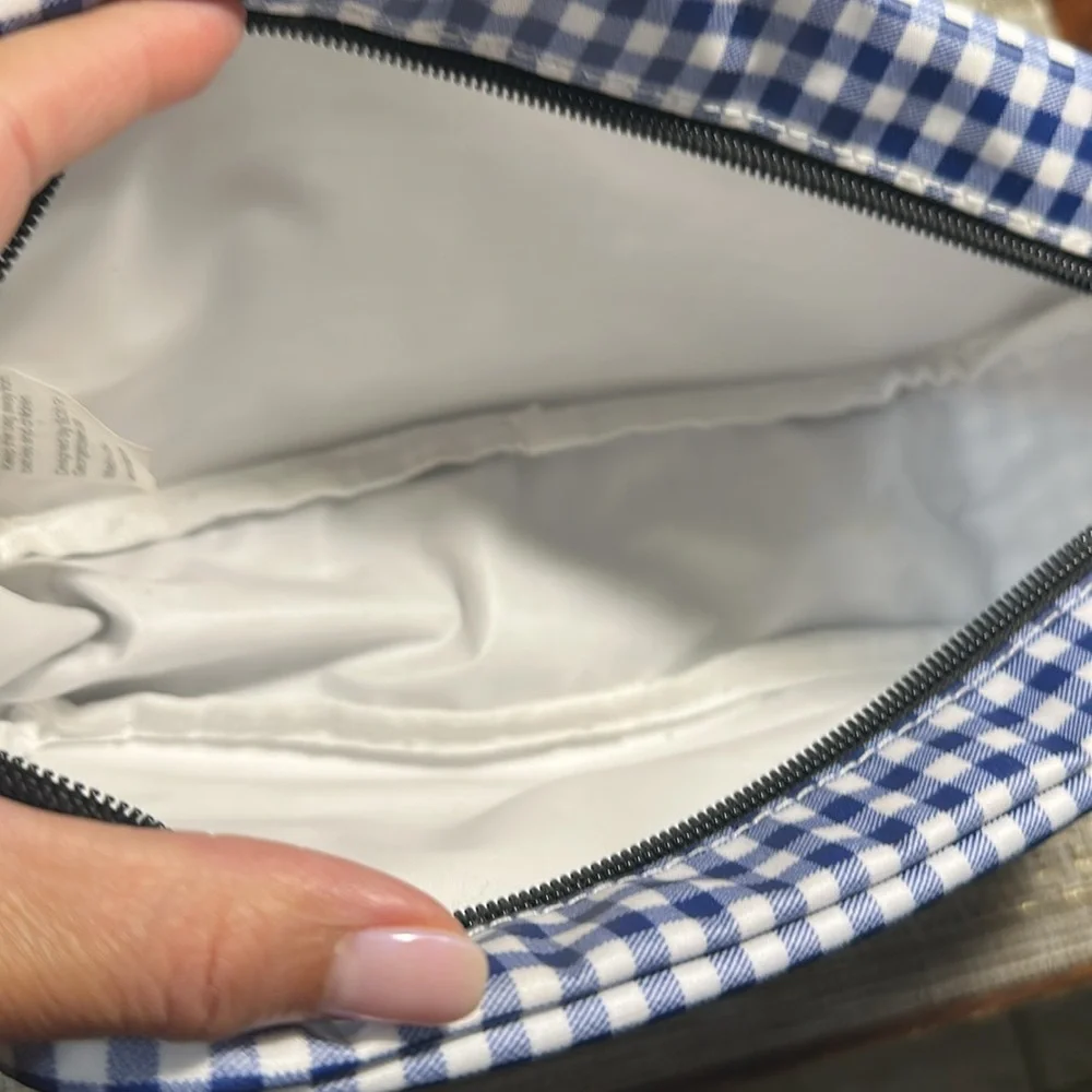 Scout Blue and White Checkered Gingham 3 Way Toiletry Bag - Picture 4 of 4